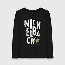 Лонгслив хлопковый женский Nickelback рок группа, цвет: черный