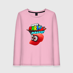 Лонгслив хлопковый женский Super Mario Odyssey Nintendo Бейсболка, цвет: светло-розовый