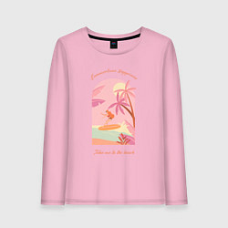 Лонгслив хлопковый женский Summertime happiness, цвет: светло-розовый