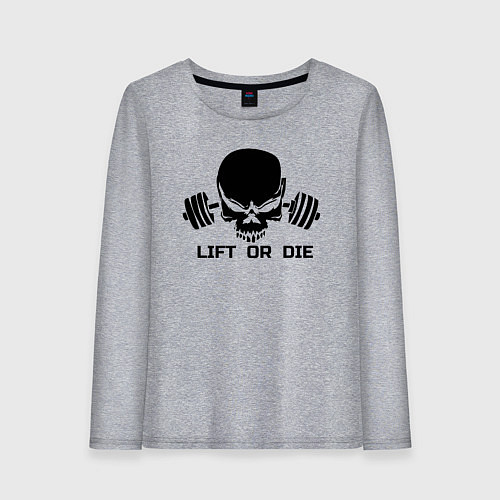 Женский лонгслив Lift or die / Меланж – фото 1
