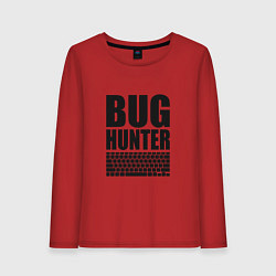Лонгслив хлопковый женский Bug Хантер, цвет: красный