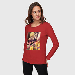 Лонгслив хлопковый женский Дио Брандо из ДжоДжо, цвет: красный — фото 2