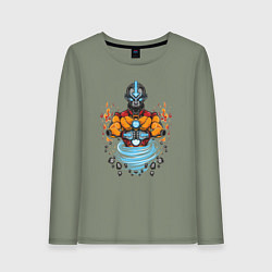 Лонгслив хлопковый женский Легенда об Аанге -дух, цвет: авокадо