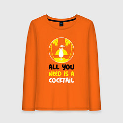 Лонгслив хлопковый женский All you need is a coctail, цвет: оранжевый