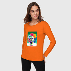 Лонгслив хлопковый женский Реал - Марсело, цвет: оранжевый — фото 2