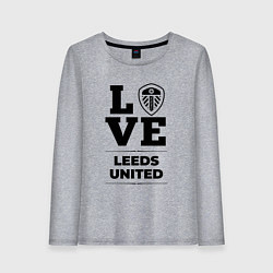Лонгслив хлопковый женский Leeds United Love Классика, цвет: меланж