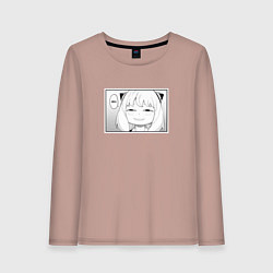 Лонгслив хлопковый женский Spy Family Heh Семья Шпиона, цвет: пыльно-розовый