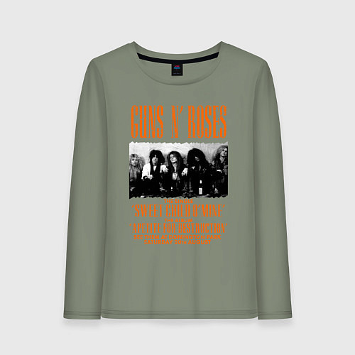 Женский лонгслив GUNS-N-ROSES АФИША / Авокадо – фото 1