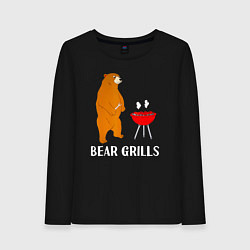 Лонгслив хлопковый женский Bear Grills Беар Гриллс, цвет: черный