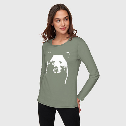 Женский лонгслив Медвежий лик / Авокадо – фото 3
