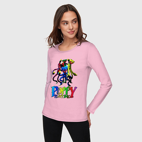 Женский лонгслив POPPY PLAYTIME HAGGY WAGGY Mini Huggies / Светло-розовый – фото 3