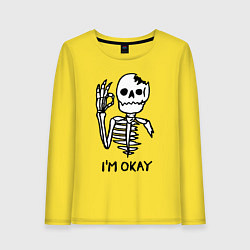 Женский лонгслив Im okay! Skeleton Я в порядке! Жест