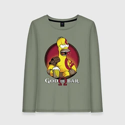 Лонгслив хлопковый женский Homer god of bar, цвет: авокадо