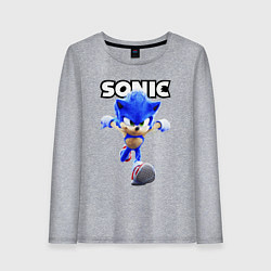 Лонгслив хлопковый женский Sonic the Hedgehog 2, цвет: меланж