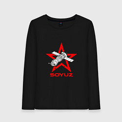 Лонгслив хлопковый женский Soyuz - Space, цвет: черный