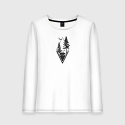Лонгслив хлопковый женский Сова и медведь, цвет: белый