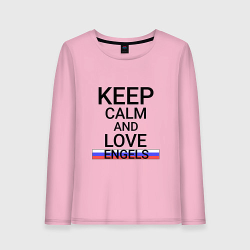 Женский лонгслив Keep calm Engels Энгельс / Светло-розовый – фото 1