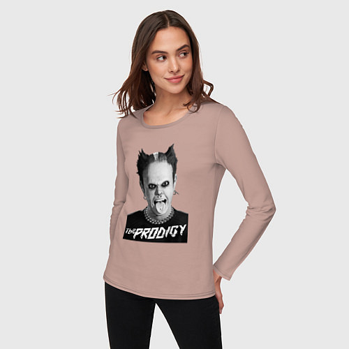 Женский лонгслив The Prodigy - firestarter / Пыльно-розовый – фото 3