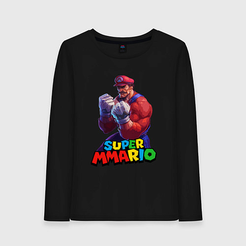 Женский лонгслив Супер Ммарио Супер Марио ММА / Черный – фото 1