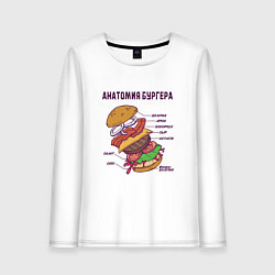 Женский лонгслив Анатомия схема Бургера Burger Scheme Anatomy