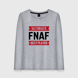 Лонгслив хлопковый женский FNAF: таблички Ultimate и Best Player, цвет: меланж