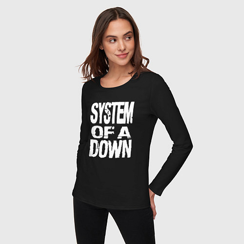 Женский лонгслив System of a Down логотип / Черный – фото 3