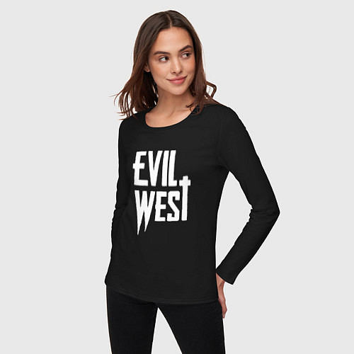 Женский лонгслив Evil west logo / Черный – фото 3