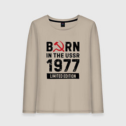 Лонгслив хлопковый женский Born In The USSR 1977 Limited Edition, цвет: миндальный