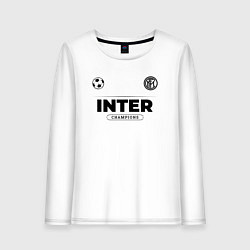 Лонгслив хлопковый женский Inter Униформа Чемпионов, цвет: белый