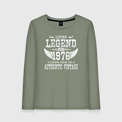 Лонгслив хлопковый женский Живая легенда 1976 года, цвет: авокадо