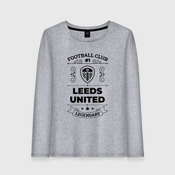 Лонгслив хлопковый женский Leeds United: Football Club Number 1 Legendary, цвет: меланж
