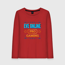 Лонгслив хлопковый женский Игра EVE Online PRO Gaming, цвет: красный