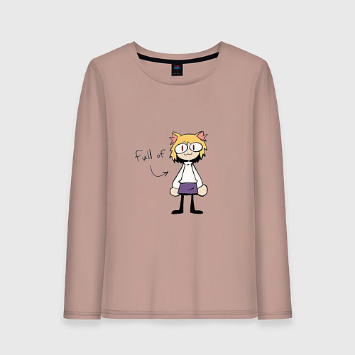 Женский лонгслив Full of neco arc / Пыльно-розовый – фото 1