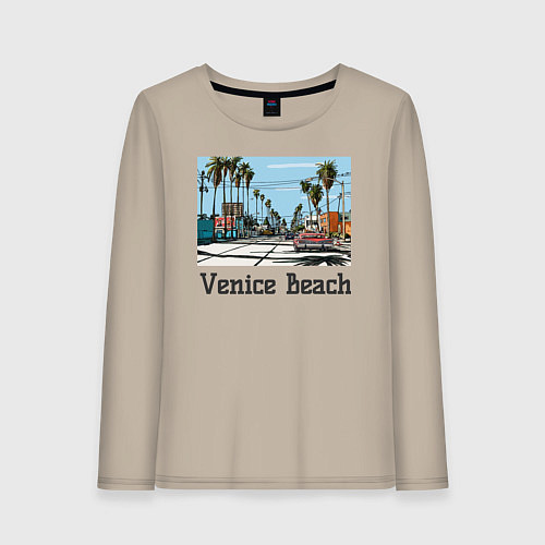 Женский лонгслив Los Angeles Venis Beach / Миндальный – фото 1