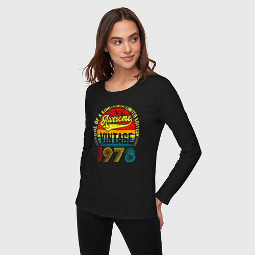 Женский лонгслив Единственный в своем роде 1978 / Черный – фото 3