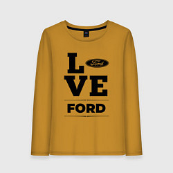 Лонгслив хлопковый женский Ford Love Classic, цвет: горчичный
