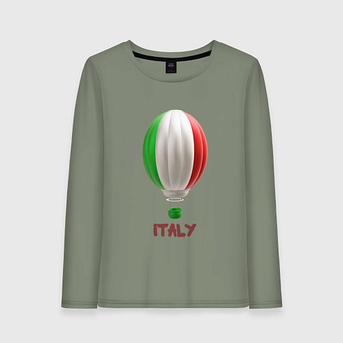 Женский лонгслив 3d aerostat Italy flag / Авокадо – фото 1