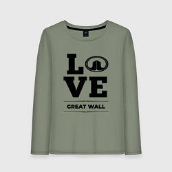Лонгслив хлопковый женский Great Wall Love Classic, цвет: авокадо