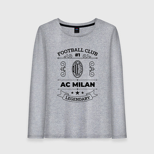 Женский лонгслив AC Milan: Football Club Number 1 Legendary / Меланж – фото 1