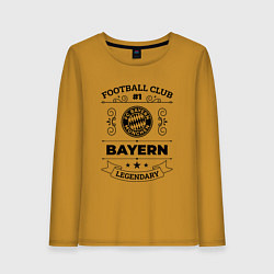 Лонгслив хлопковый женский Bayern: Football Club Number 1 Legendary, цвет: горчичный