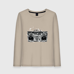 Лонгслив хлопковый женский Wu-Tang Boombox, цвет: миндальный