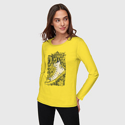 Лонгслив хлопковый женский Граффити кед, цвет: желтый — фото 2