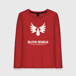 Лонгслив хлопковый женский Кровавые ангелы лого винтаж, цвет: красный