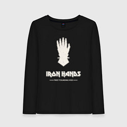 Лонгслив хлопковый женский Железные руки лого винтаж, цвет: черный