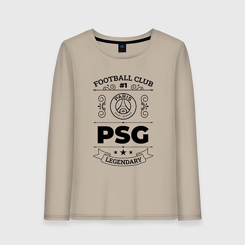 Женский лонгслив PSG: Football Club Number 1 Legendary / Миндальный – фото 1