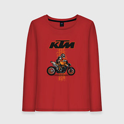 Лонгслив хлопковый женский KTM Moto theme, цвет: красный
