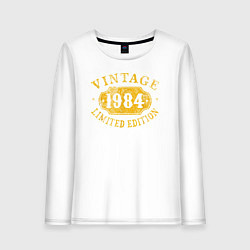 Лонгслив хлопковый женский Винтаж 1984 лимитированная серия, цвет: белый