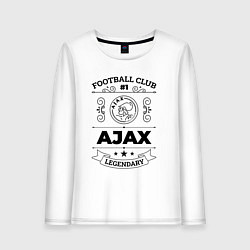 Лонгслив хлопковый женский Ajax: Football Club Number 1 Legendary, цвет: белый