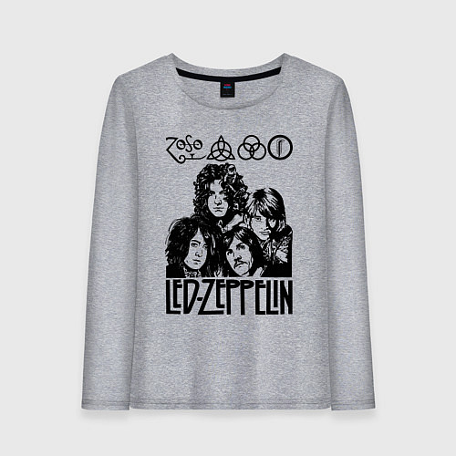 Женский лонгслив Led Zeppelin Black / Меланж – фото 1
