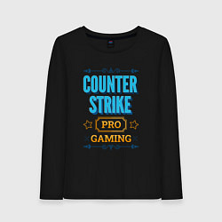 Лонгслив хлопковый женский Игра Counter Strike PRO Gaming, цвет: черный